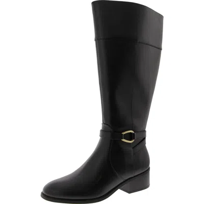 Bandolino Dennie 3 Womens Faux Leather Wide Calf Knee-high Boots In Black