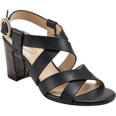 Bandolino Desty 3 Womens Faux Leather Dressy Slingback Sandals In Black