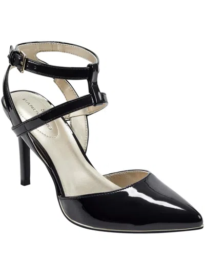 Bandolino Dradella 3 Womens Padded Insole Faux Leather Ankle Strap In Black Patent
