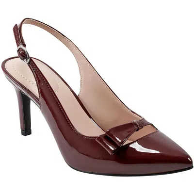 Bandolino Gelli 3 Womens Patent Bow Pumps In Dark Red Patent