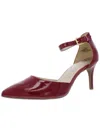 Bandolino Ginata Womens Patent Leather Ankle Strap Pumps In Red
