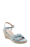 Bandolino Justyne Espadrille Wedge Sandal In Light Blue Denim- Textile