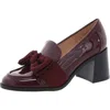 Bandolino Korrar 3 Womens Patent Block Heel Loafer Heels In Pink