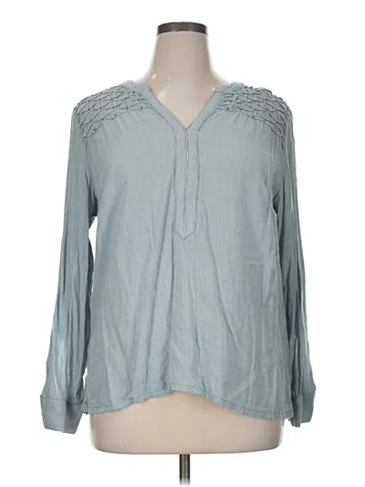 Pre-owned Bandolino Long Sleeve Blouse In Blue