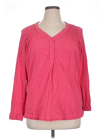 Pre-owned Bandolino Long Sleeve Blouse In Pink
