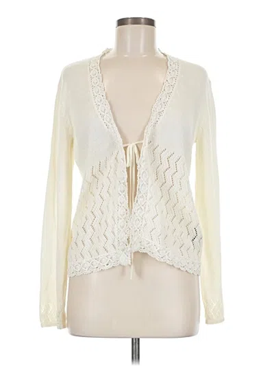 Pre-owned Bandolino Long Sleeve Blouse In White