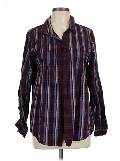 Pre-owned Bandolino Long Sleeve Button Down Shirt In Burgundy