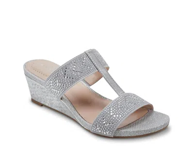 Bandolino Luvit Wedge Sandal In Silver