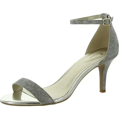 Bandolino Madia 2 Womens Metallic Ankle Strap Heels In Silver