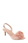 Bandolino Marette Rosette Kitten Heel Slingback Sandal In Light Pink 680