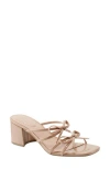 Bandolino Margil Block Heel Bow Sandal In Light Natural Patent