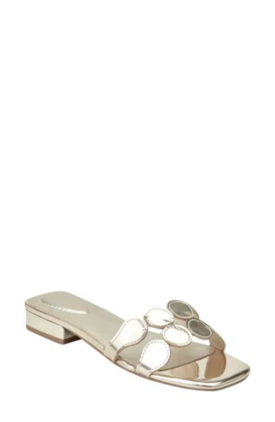 Bandolino Mayla Square Toe Slide Sandal In Gold