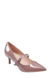 Bandolino Medley 3 Womens Patent Kitten Mary Jane Heels In Medium Pink