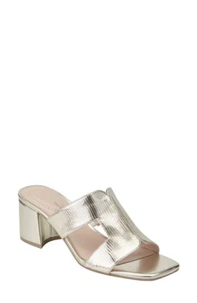 Bandolino Merring Block Heel Metallic Sandal In Gold