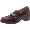 Bandolino Misha 3 Womens Round Toe Slip On Loafer Heels In Red