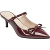 Bandolino Moss Patent Kitten Heel Mule In Burgundy