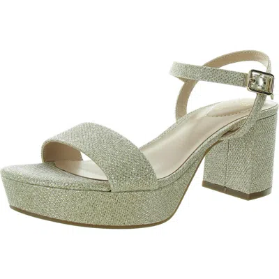 Bandolino Pennie 2 Womens Faux Suede Ankle Strap Slingback Sandals In Gold