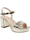 Bandolino Pennie 3 Womens Padded Insole Faux Leather Platform Heels In Gold