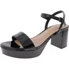 Bandolino Pennie 3 Womens Padded Insole Faux Leather Platform Heels In Black