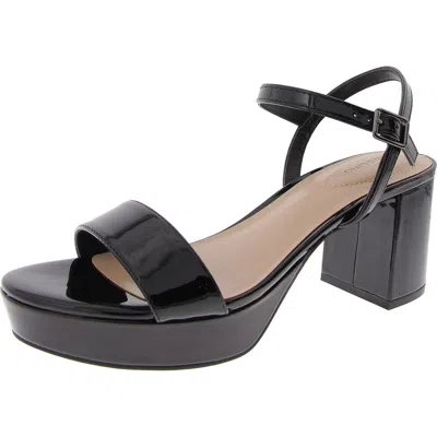 Bandolino Pennie 3 Womens Padded Insole Faux Leather Platform Heels In Black