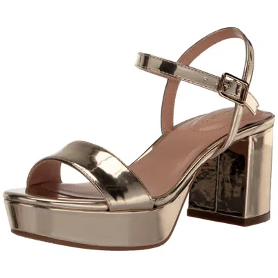 Bandolino Pennie Platform Heeled Sandal Platino Gold Bnpennie3 Women's