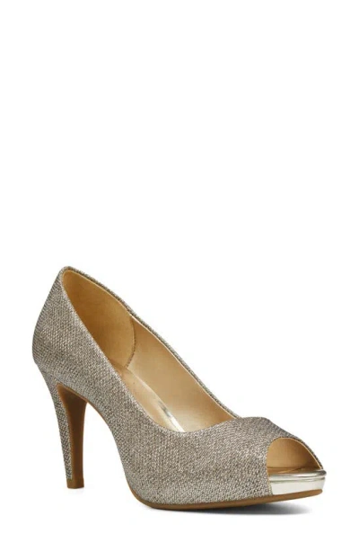 Bandolino Rainaa Peep Toe Pump In Gold Glitter