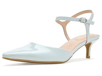Bandolino Rose Ankle Strap Pointed Toe Kitten Heel Sandal In Blue