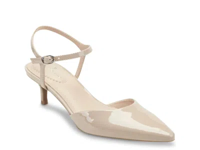 Bandolino Rose Ankle Strap Pointed Toe Kitten Heel Sandal In Neutral