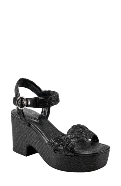 Bandolino Sabinna Platform Sandal In Black - Manmade,faux Leather