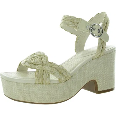 Bandolino Sabinna Womens Cut-out Straw Block Heel In Brown
