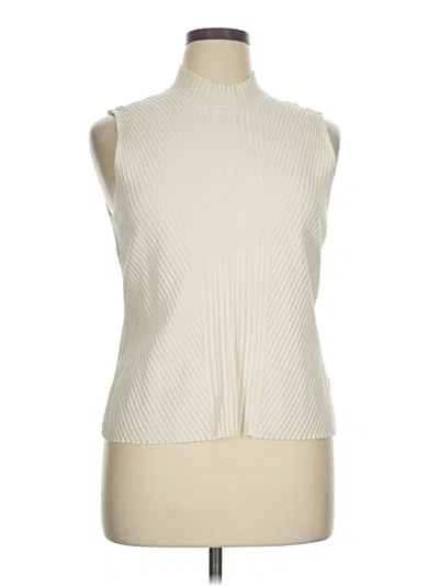 Pre-owned Bandolino Sleeveless Turtleneck In Ivory