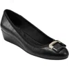 Bandolino Tad 3 Womens Patent Round Toe Wedge Heels In Black