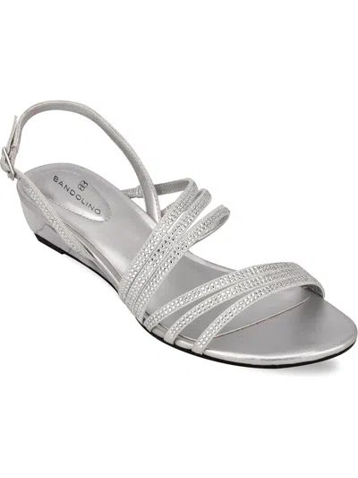 Bandolino Tillya 2 Womens Embellished Metallic Evening Sandals In Silver