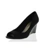 Bandolino Tuff Love Womens Solid Slip On Peep-toe Heels In Black