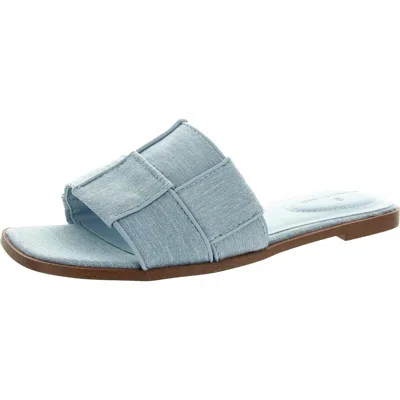 Bandolino Vanelli Womens Woven Canvas Slide Sandals In Blue