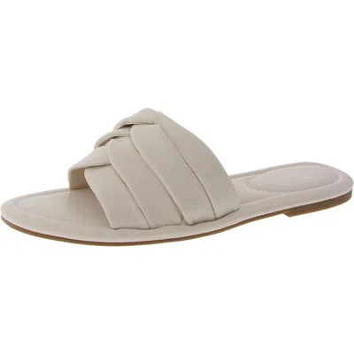 Bandolino Vistan3 Womens Criss-cross Faux Leather Slide Sandals In Multi