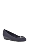 Bandolino Women's Tad Wedge Pumps In Navy Blue Fabric