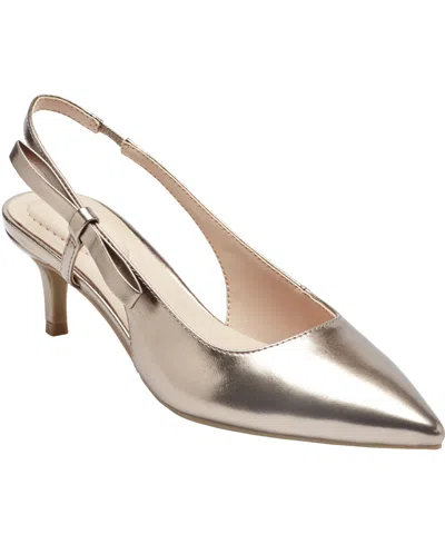 Bandolino Women's Alilac Bow Slingback Kitten Heel Pumps In Brown