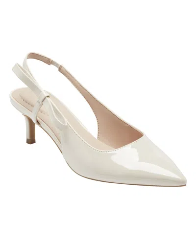 Bandolino Women's Alilac Bow Slingback Kitten Heel Pumps In White
