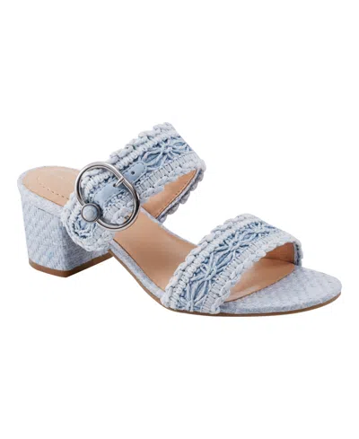 Bandolino Women's Almer Double Band Slip-on Sandals In Blue