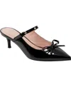 Bandolino Moss Patent Kitten Heel Mule In Black