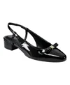 Bandolino Women's Andies Bow Block Heel Slingback Pumps In Black Patent