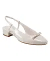 Bandolino Women's Andies Bow Block Heel Slingback Pumps In Ivory Patent