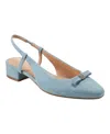 Bandolino Women's Andies Bow Block Heel Slingback Pumps In Light Blue Denim