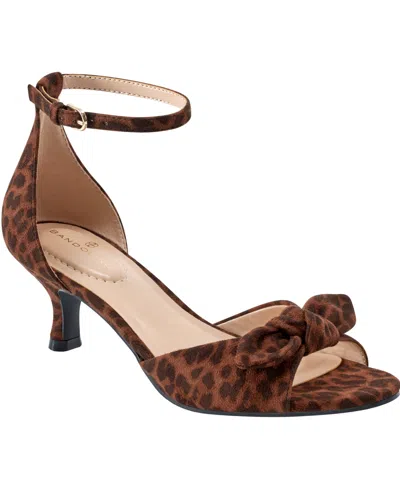 Bandolino Women's Andora Bow Kitten Heel Sandals In Leopard