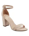 Bandolino Women's Armory Block Heel Dress Sandals In Nude Sueded