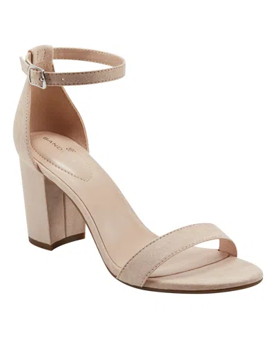 Bandolino Women's Armory Block Heel Dress Sandals In Nude Sueded