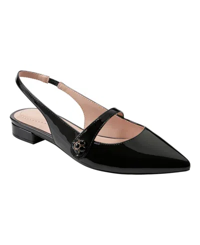 Bandolino Women's Aubriana Pointed Toe Slingback Mary Jane Flats In Black