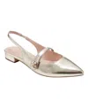 Bandolino Aubriana Slingback Mary Jane Pointed Toe Flat In Gold