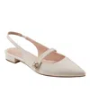 Bandolino Women's Aubriana Pointed Toe Slingback Mary Jane Flats In Ivory